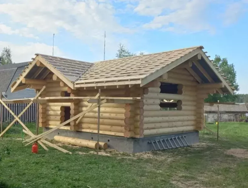 Баня #1352 в бревне 300 в мае 2023