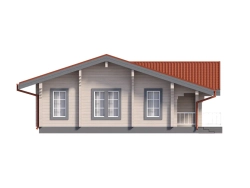 Одноэтажный дом из бруса 10х12: 3 спальни