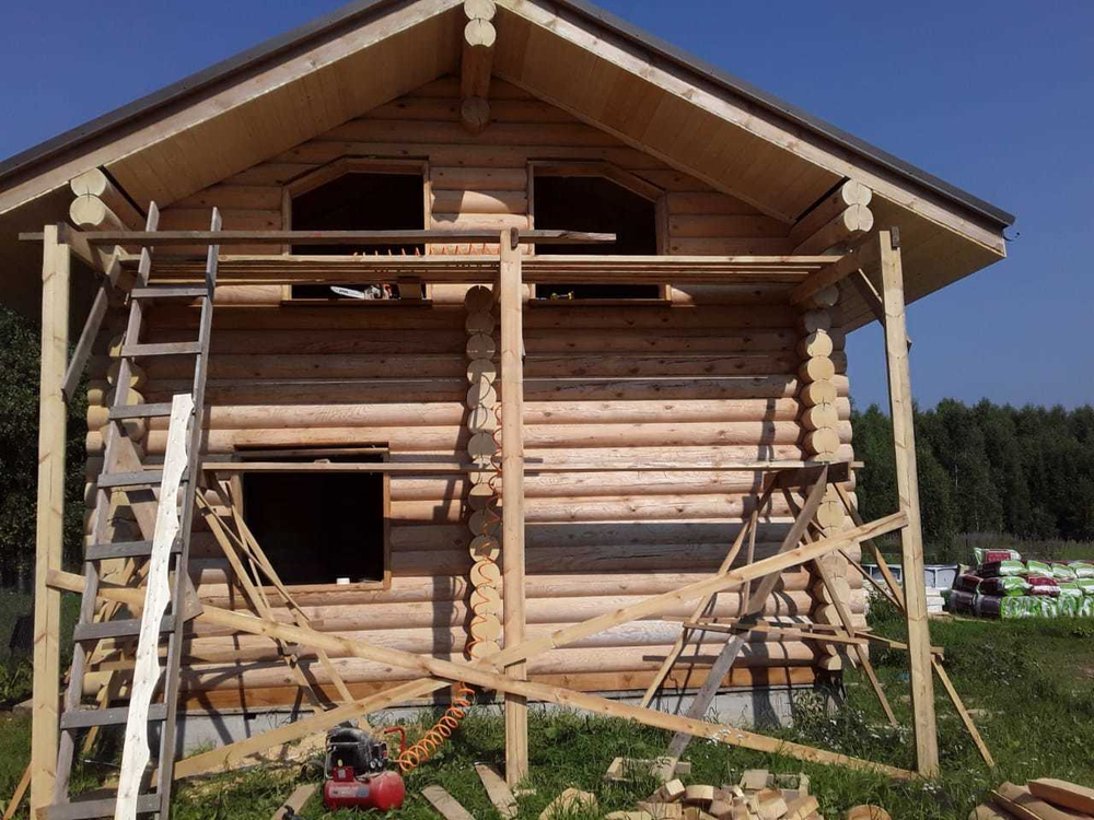 #971 шлифовка сруба снаружи, июль 2021