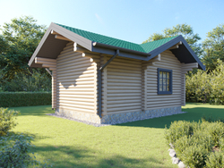 Баня #1054 из оцилиндрованного бревна