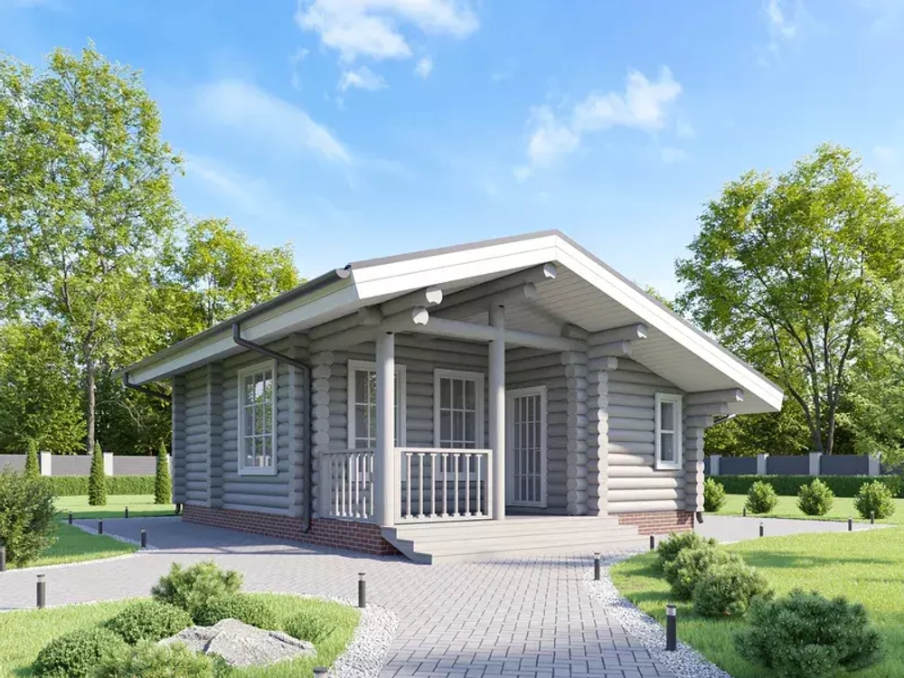 Баня с террасой и тамбуром #1255