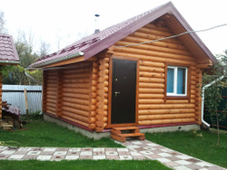 Баня из бревна по проекту #169 фото