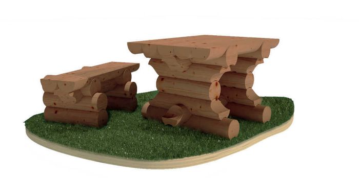 Деревянные столы и лавочки к беседке в подарок к срубу