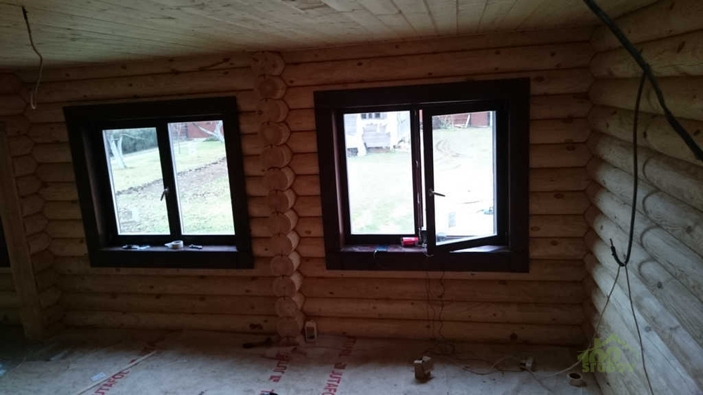 Фото внутри дома из бревна #481