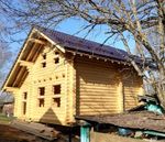 Баня 1531 с мансардой в апреле 2025 года. Бревно 240мм