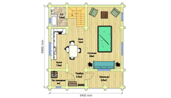 план первого этажа 10 х 9