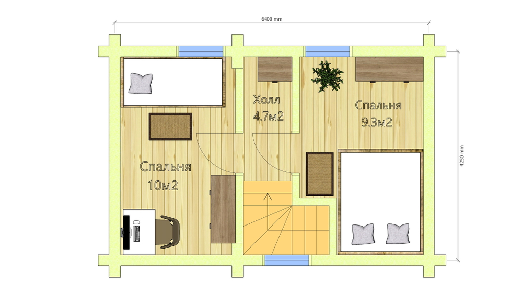 План мансарды бани #1009