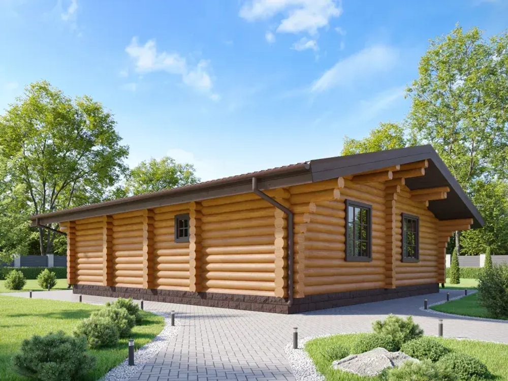 Дом-баня из оцилиндрованного бревна цена