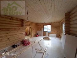 Сруб-коттедж 848: обсада (окосячка), окна, двери, водосточная система, фундамент винтовые сваи