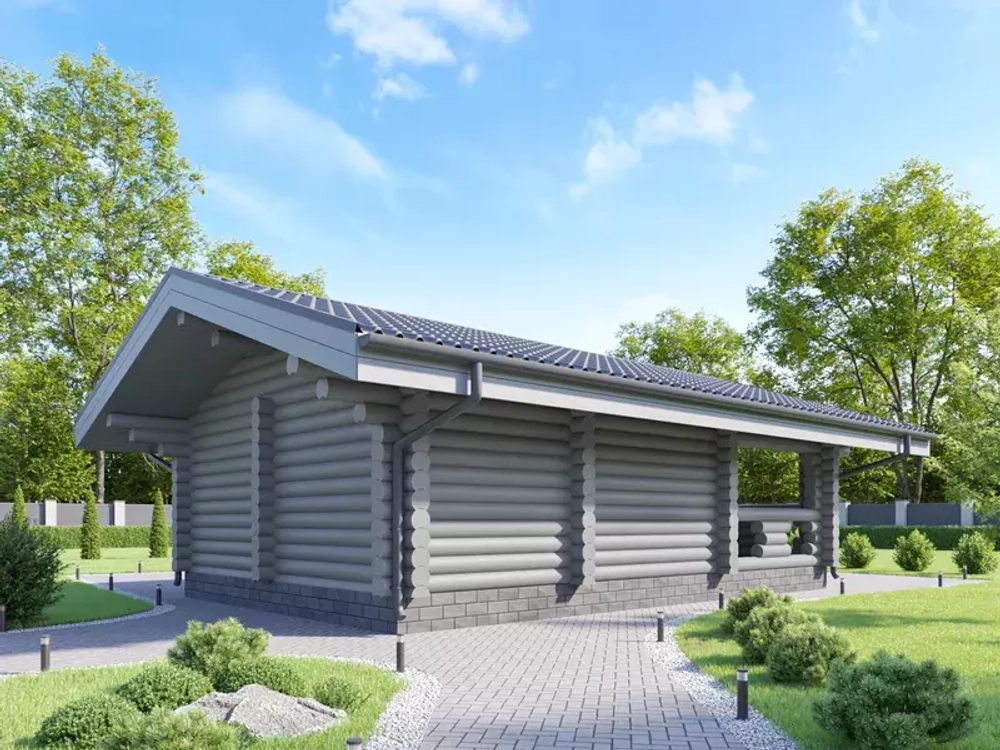 Срубы бань с террасой и комнатой отдыха