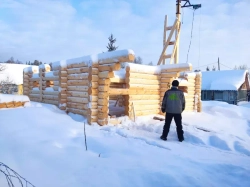 сруб #1402 зимой 2024 года