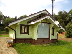 Дом из бруса 8 х8 с эркером