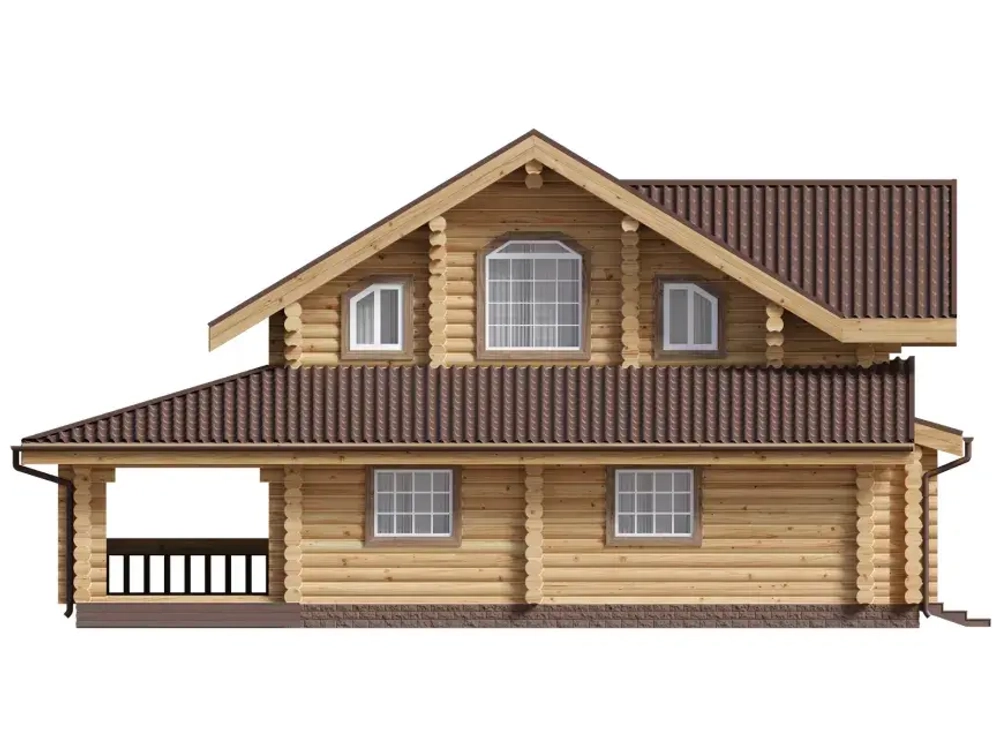 Современный дом: 6 спален и веранда