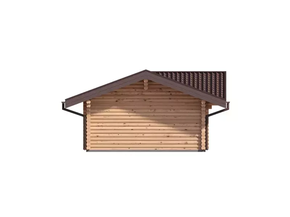 Одноэтажные гаражи из бревна с хозблоком