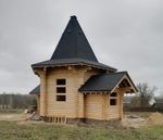 строительство часовни из бревна в октябре 2024