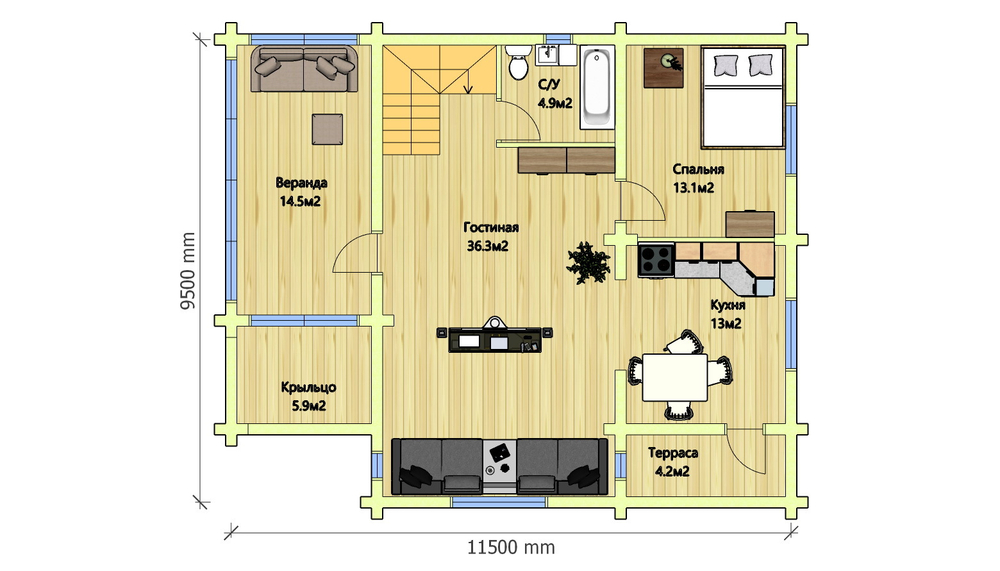 план первого этажа дома 10 х 12 #911