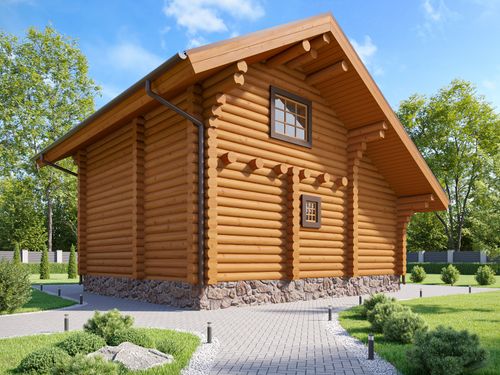 Современный дачный дом с мансардой