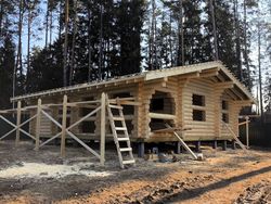 Бани-дома из оцилиндрованного бревна 1529 в апреле 2025