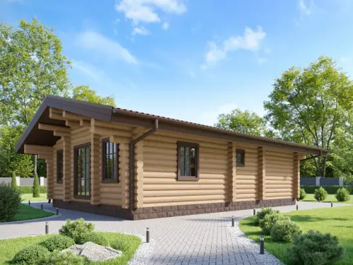 Деревянная баня с двумя комнатами-спальнями 2