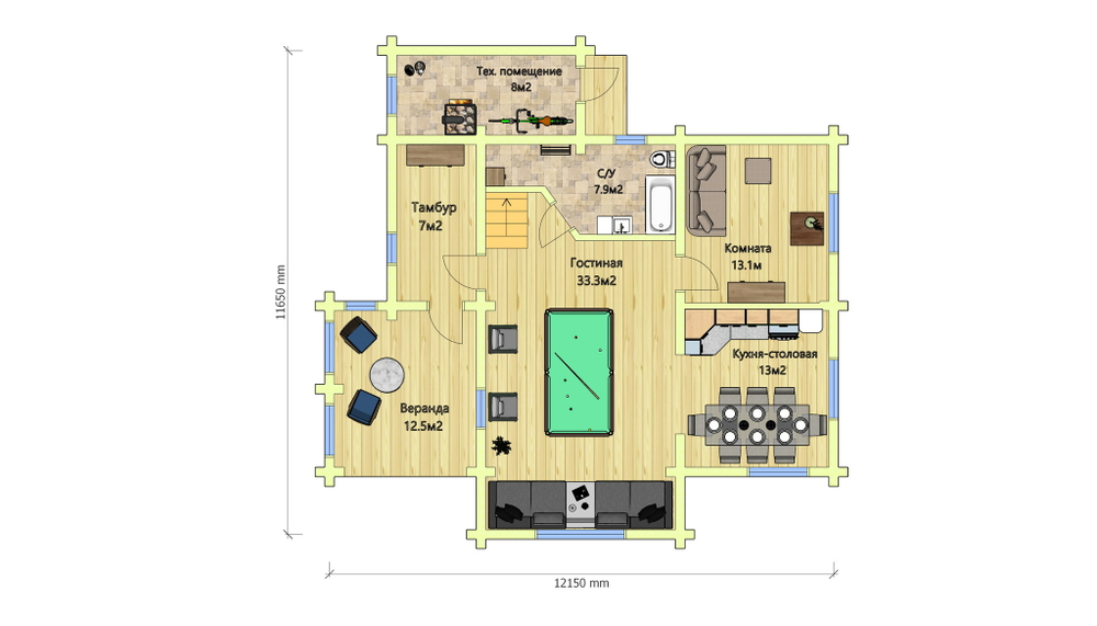 План 1 этажа дома