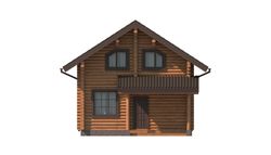 Деревянные дома с мансардой, балконом и террасой в скандинавском стиле