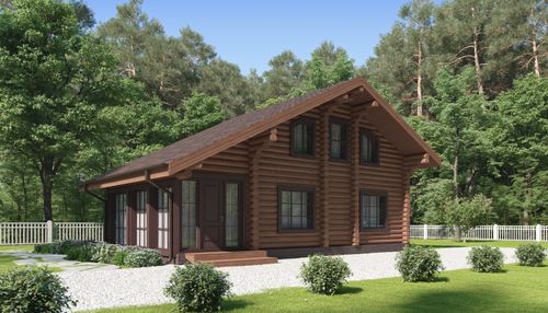 Срубы бревенчатых бань-домов с мансардой