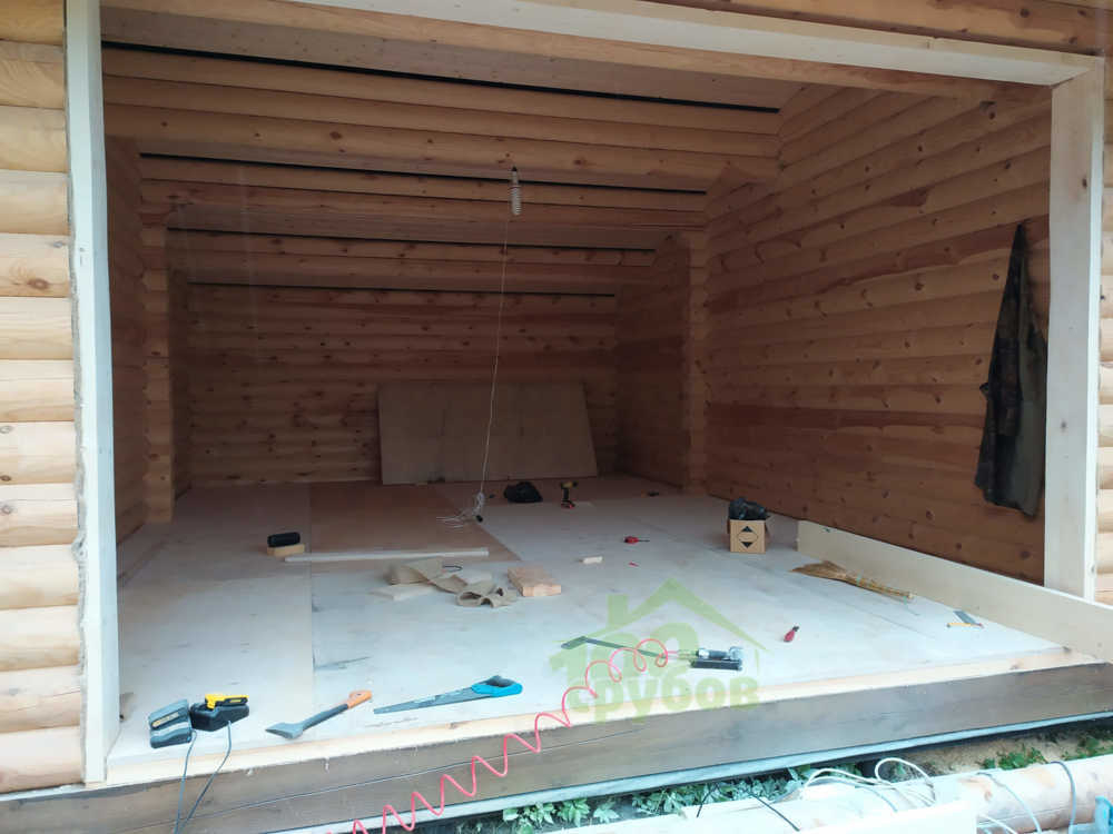 Гаражи из оцилиндрованного бревна и бруса