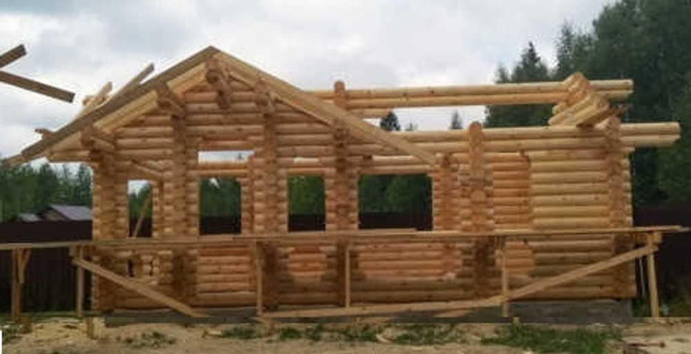 беседка из бревна #814, сборка июль 2017 года