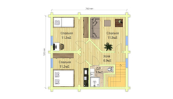 План мансарды дома-бани #1201