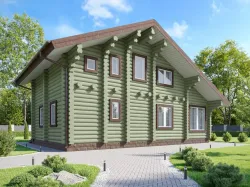Современный дом с мансардой из бревна