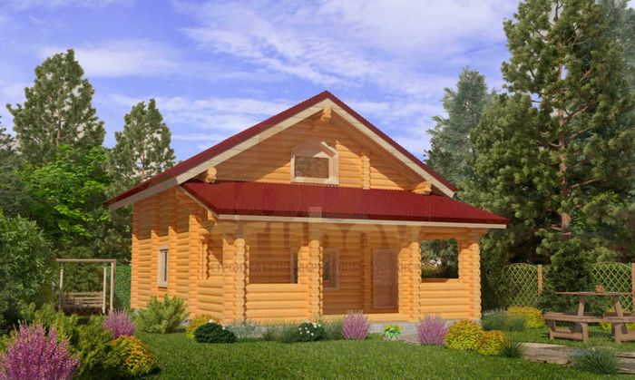 Баня с террасой и парной 1