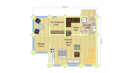 План первого этажа дома-бани #1201