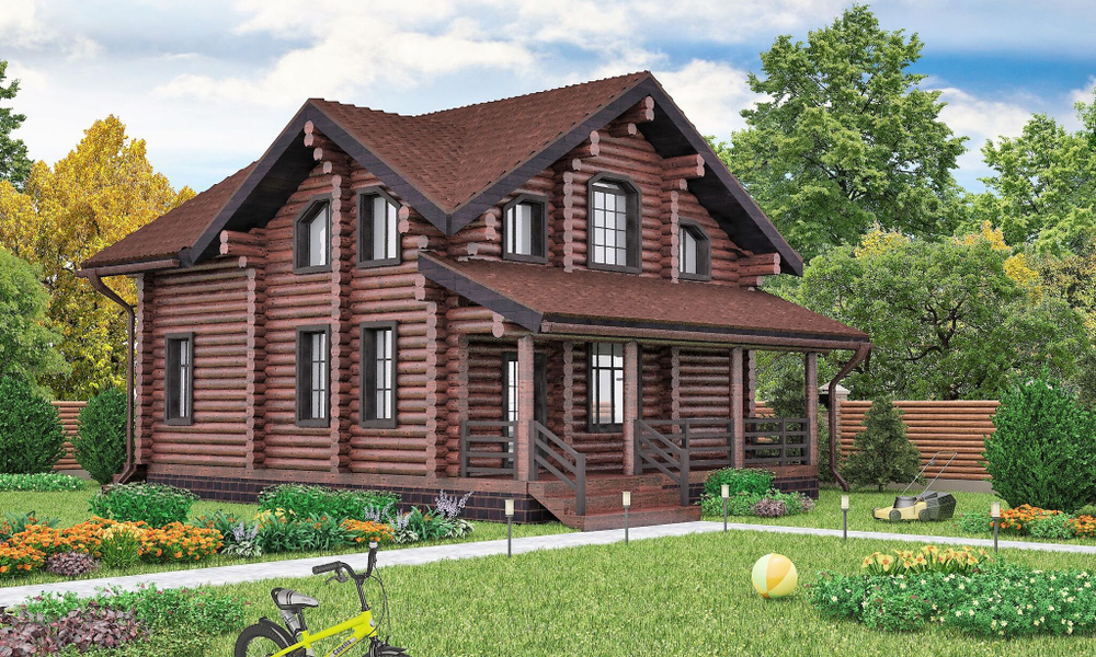 Дома 8х10 из бревна оцилиндрованного цена