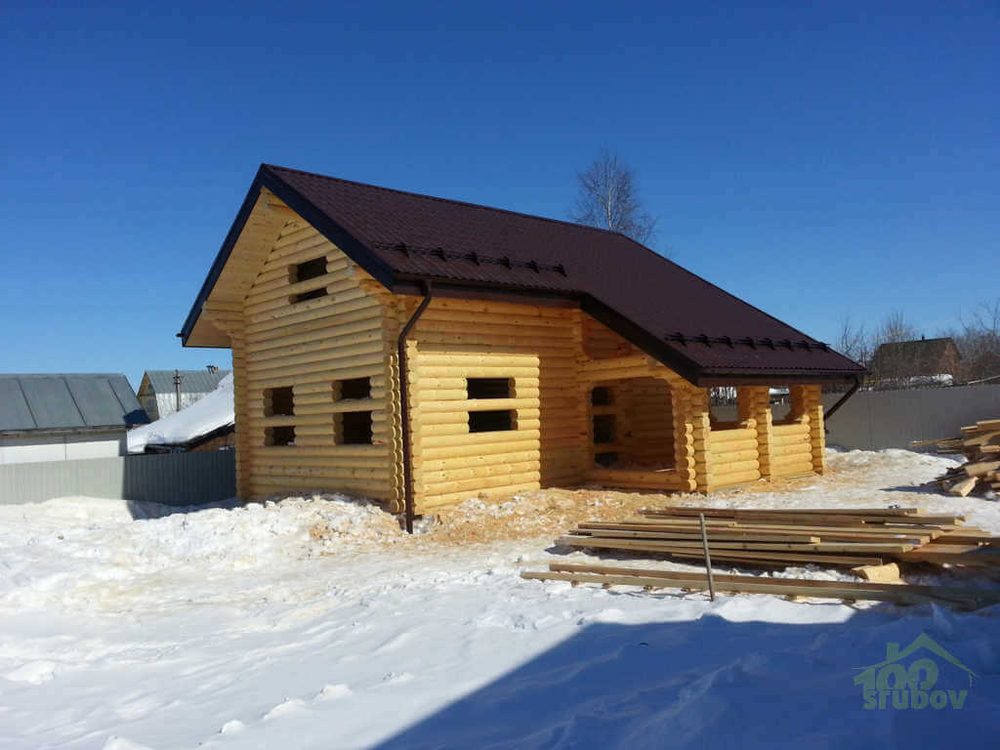 Срубы из бревен: загородные дома с мансардой по проекту 122 под усадку и под ключ