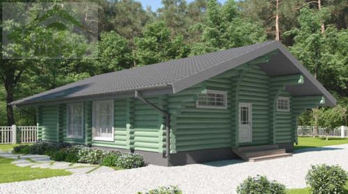 Одноэтажный дом из оцилиндрованного бревна