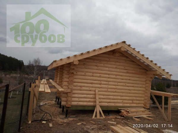 сборка сруба бани #1003