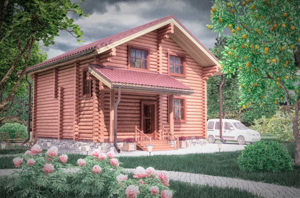 8х8, бревно размеры в осях.