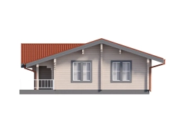 Одноэтажный дом из бруса 10х12: 3 спальни