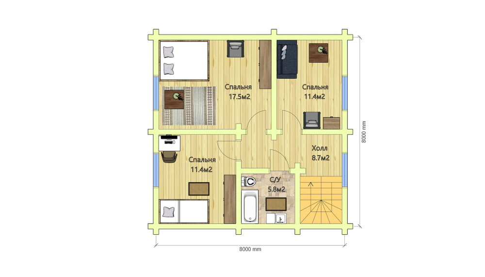 План мансарды дома #578