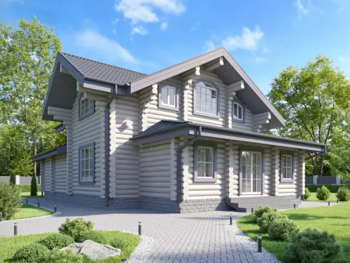 Дома с верандами из бревна