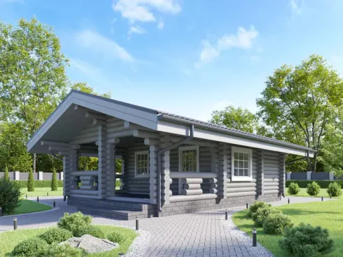 Срубы бань с террасой и комнатой отдыха