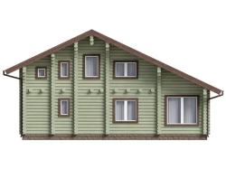 Современный дом с мансардой из бревна