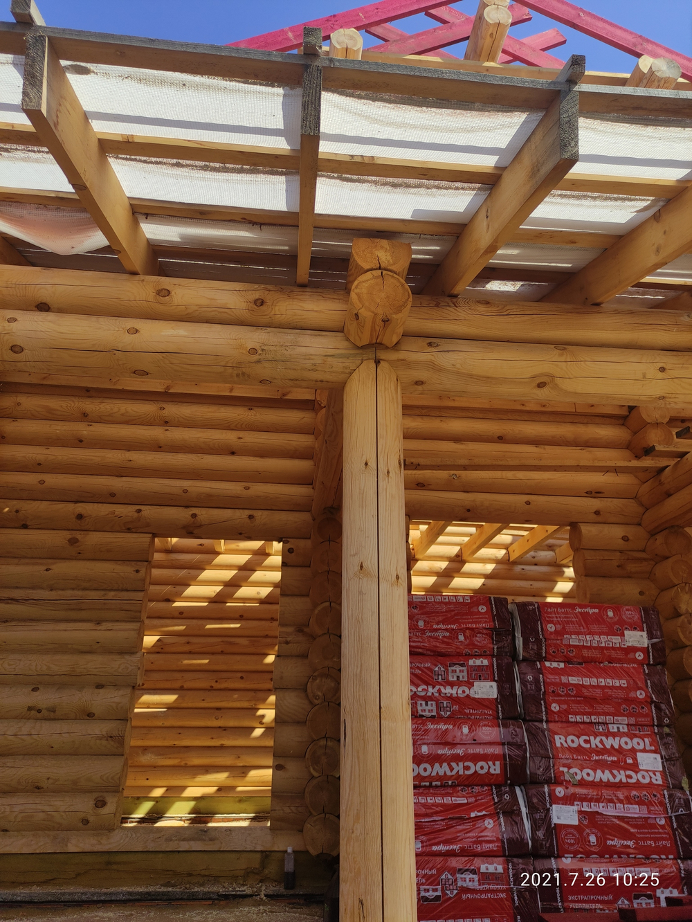 июль 2021 сруб #1090 зашиваем веранду бревном