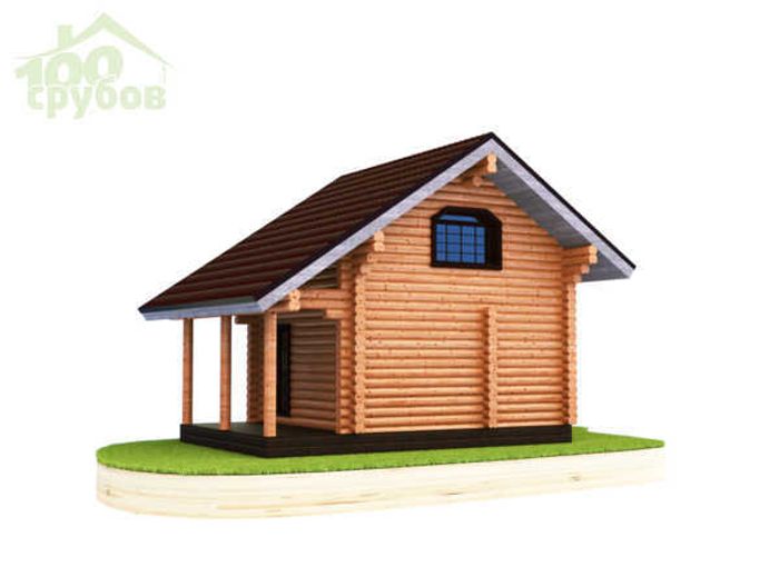 Дом-баня из бревна 5 х 7 с парной 2