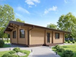 Деревянная баня с двумя комнатами-спальнями