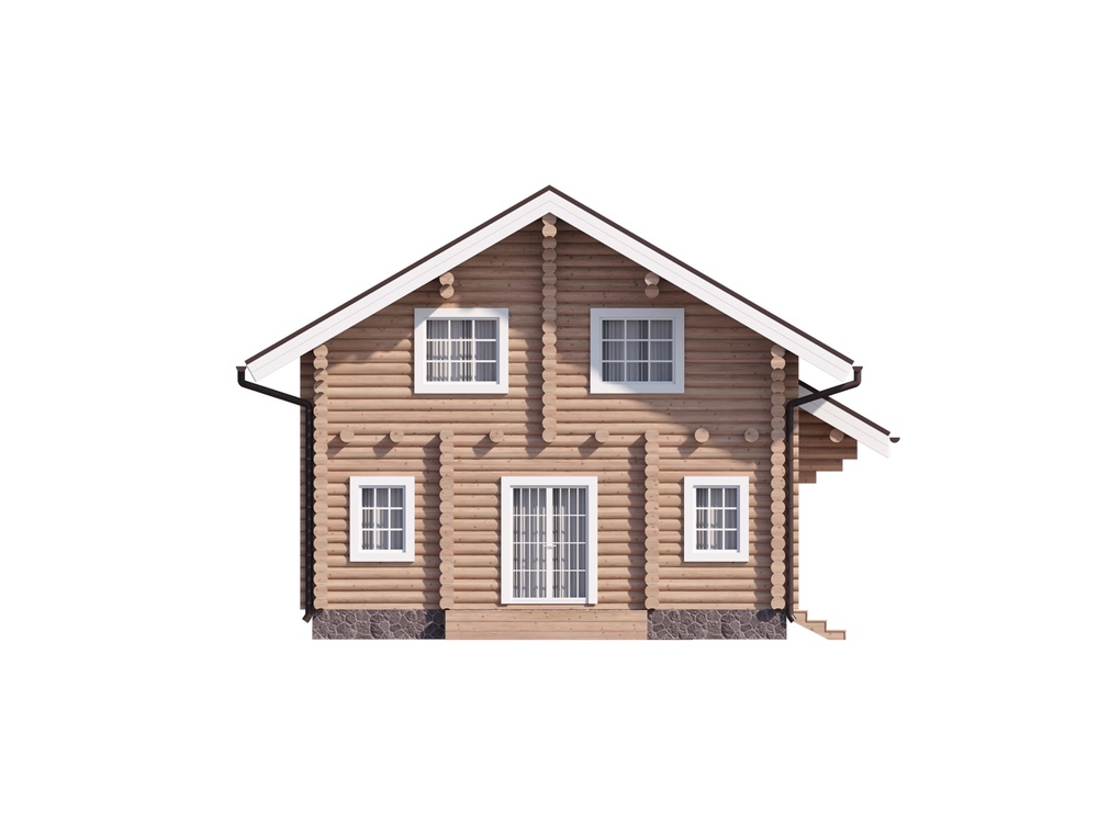 Большие дома 200 м² с парной из бревна под усадку