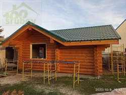 #952 сруб под металлочерепица, сделана окосячка, шлифовка, покраска