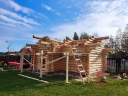 октябрь 2022 #1297 сборка сруба бани из бревна 300мм