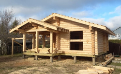 #1192 баня собрана под постоянные стропила