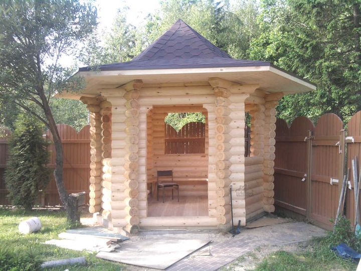 Беседка шестигранная в осях 2,6 м #883